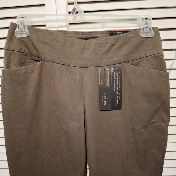 NWT Lee Sculpting Slim Leg Pants Medium Size 6 Brown - Picture 3 of 8